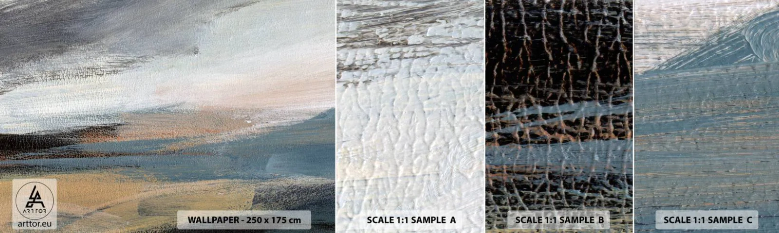 Muestra De Fotomural Standard Eco - Abstracción: paisaje nórdico - Pedazo, Abstracción, Minimalismo - 100x30 cm