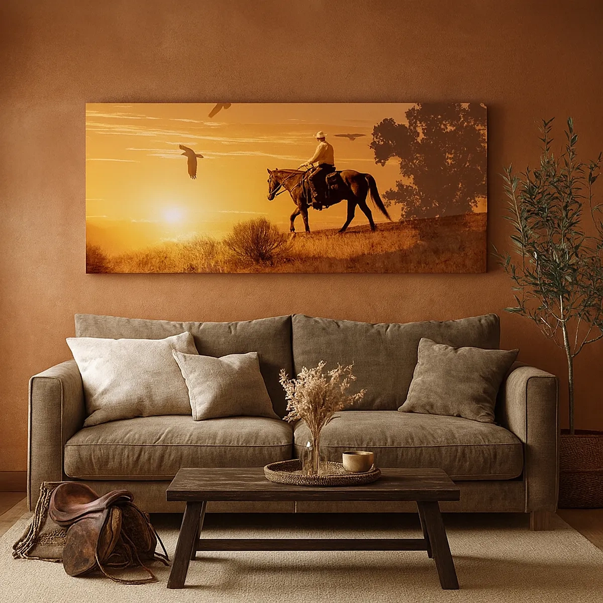 Cuadro sobre lienzo - Impresión de Imagen - Solo a través de la pradera - 30x30 cm