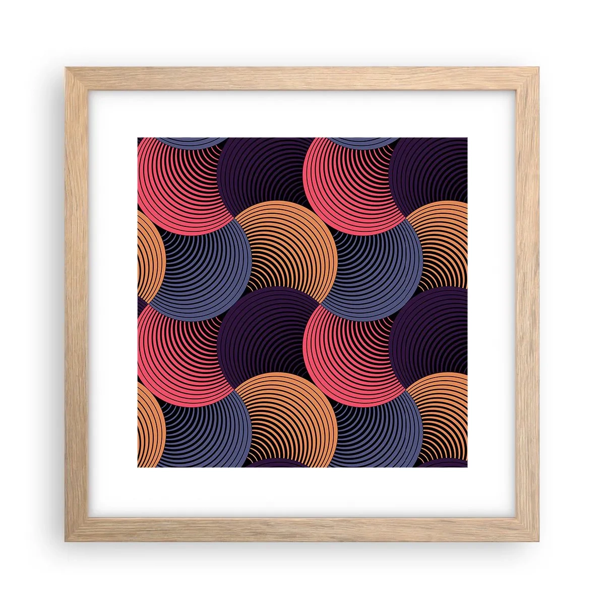 Póster en marco roble claro - En un ritmo circular - 30x30 cm