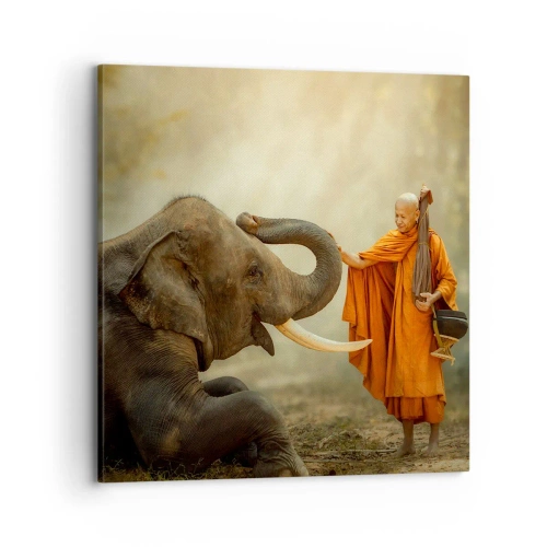 Cuadro sobre lienzo - Impresión de Imagen - Un encuentro en un viaje - 70x70 cm