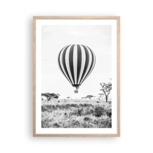 Póster en marco roble claro - Sobre la sabana - 50x70 cm