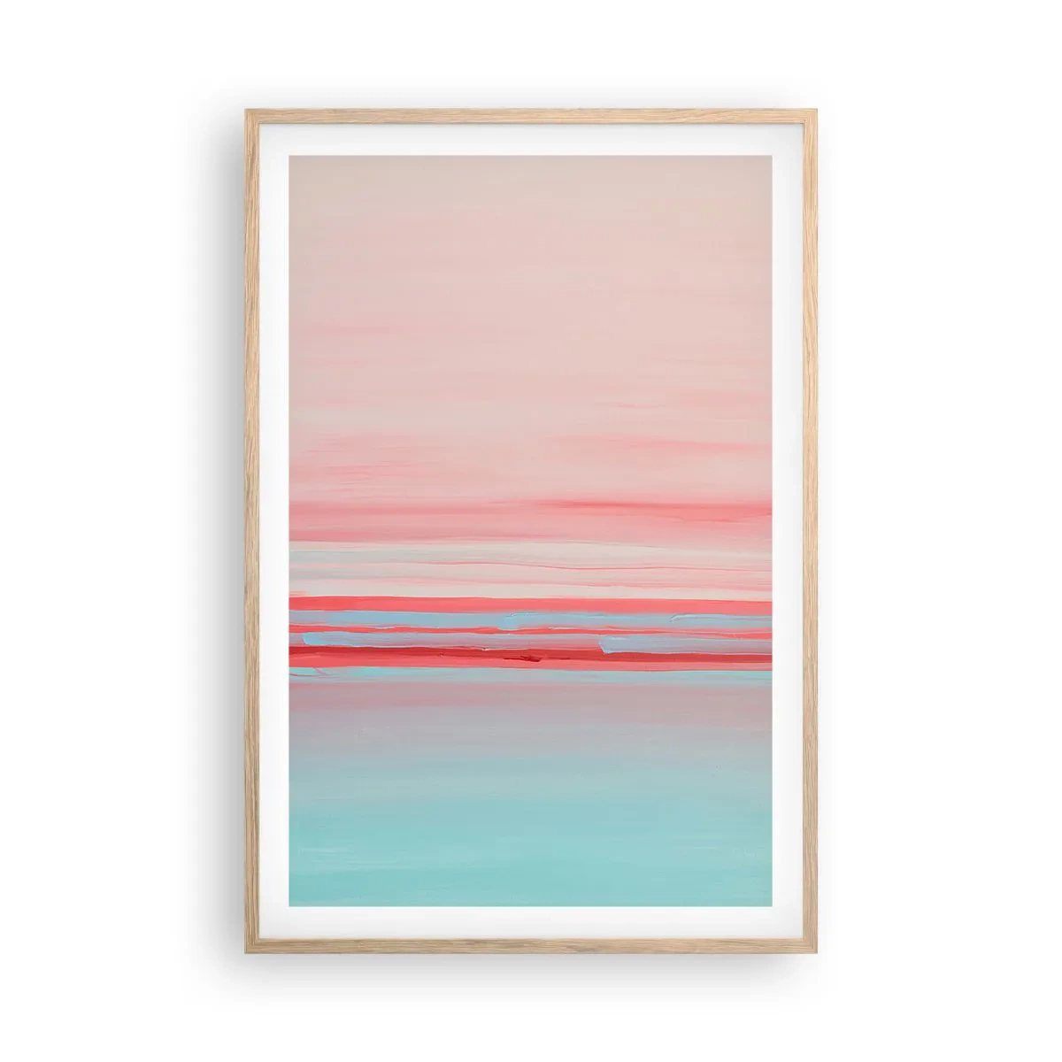 Póster en marco roble claro - Abstracción al amanecer - 61x91 cm