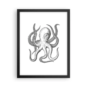 Póster en marco negro - Bailando con olas - 30x40 cm