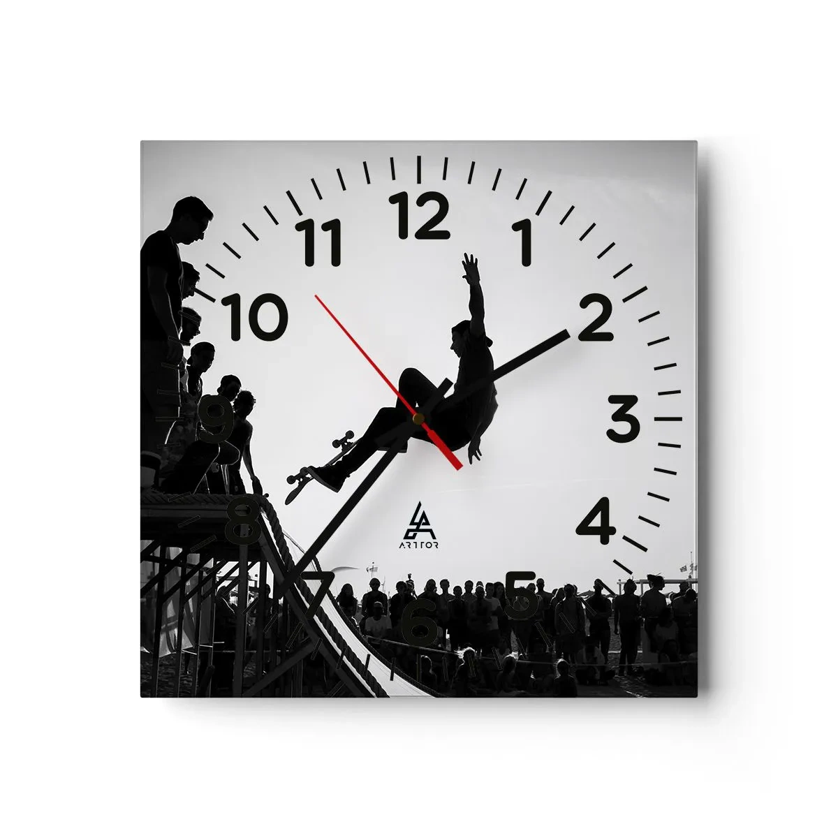 Reloj de pared - Reloj de vidrio - Héroes y espectadores - 30x30 cm