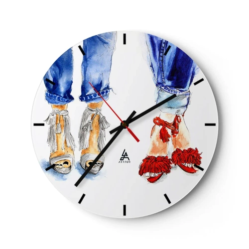 Reloj de pared - Reloj de vidrio - ¿Por qué no vamos a dar un paseo? - 40x40 cm