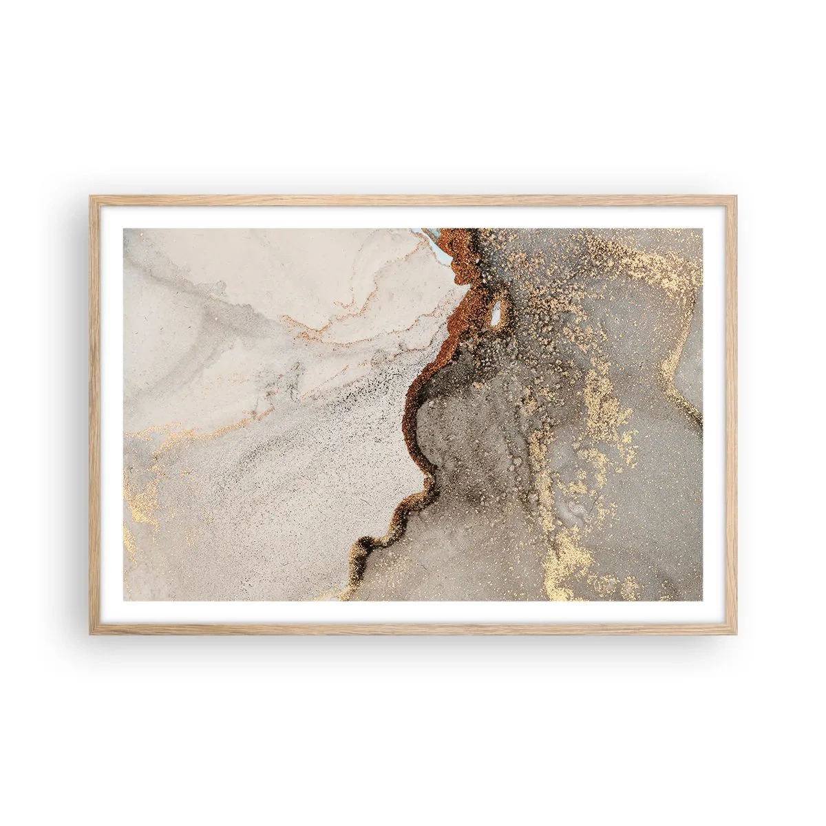 Póster en marco roble claro - En la frontera de los colores - 91x61 cm