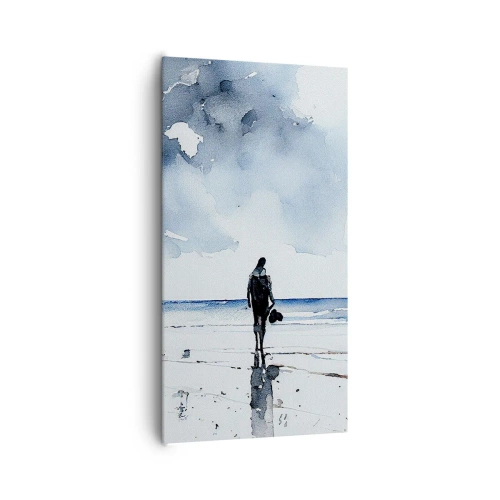 Cuadro sobre lienzo - Impresión de Imagen - Conversación con el mar - 65x120 cm