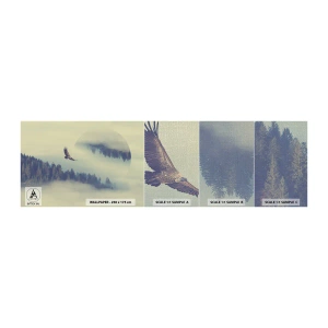 Muestra de fotomural Premium Canvas - Vi la sombra de un águila - Águila, Pájaro, Bosque - 100x30 cm