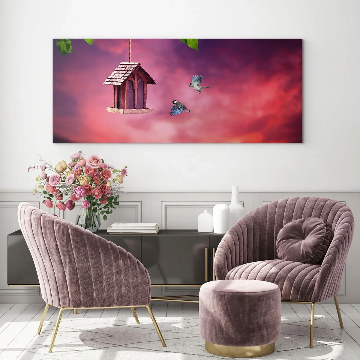 Cuadro sobre vidrio - Impresiones sobre Vidrio - Invitación a una cena - 100x40 cm