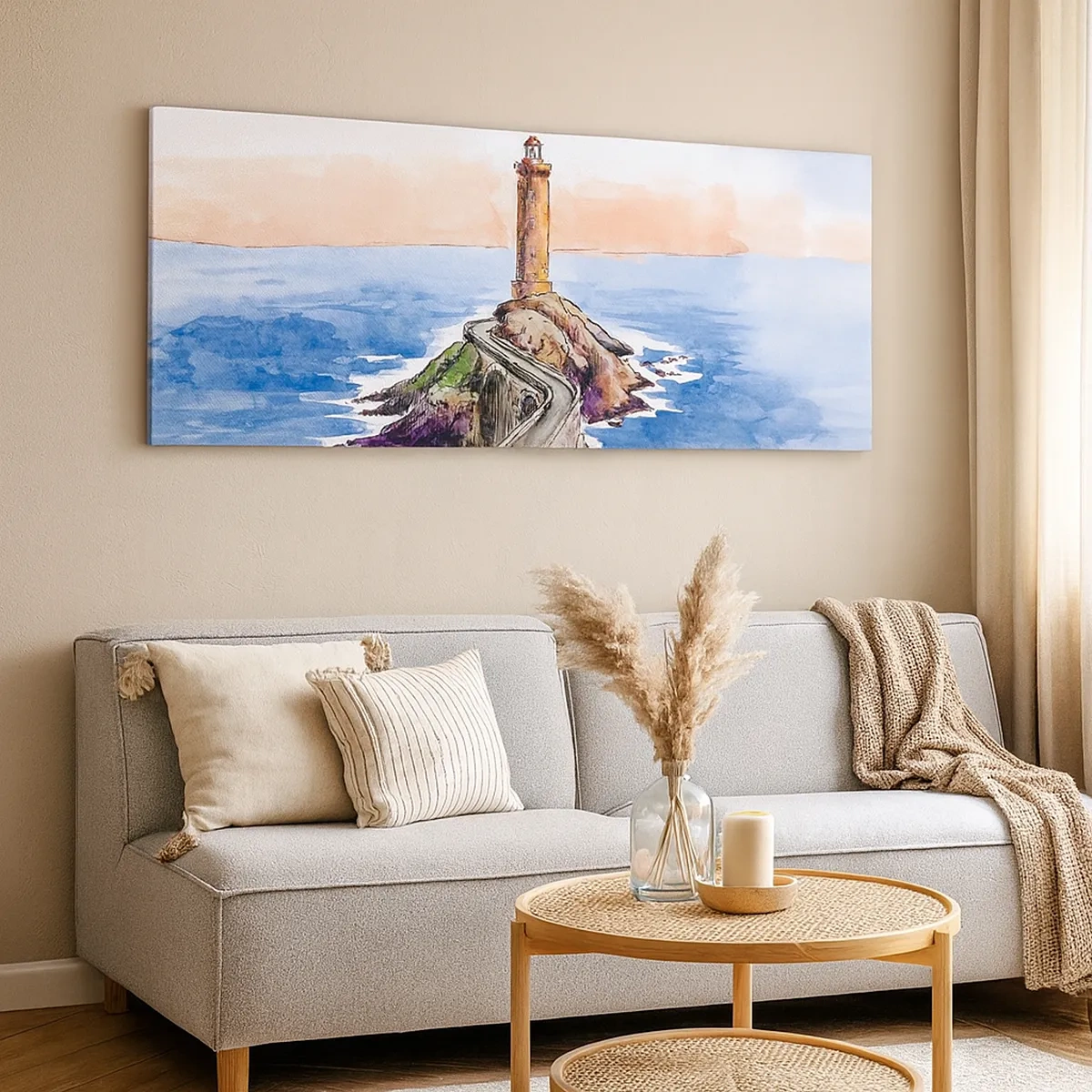 Cuadro sobre lienzo - Impresión de Imagen - Frente al mar - 30x30 cm