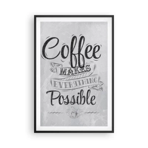 Póster en marco negro - ¿Cómo no amar el café? - 61x91 cm