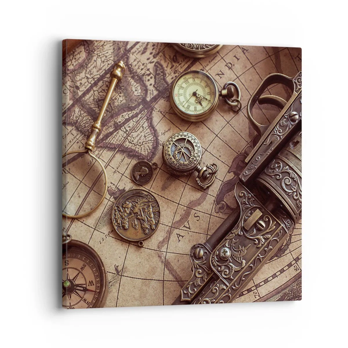 Cuadro sobre lienzo - Impresión de Imagen - La aventura llama - 40x40 cm