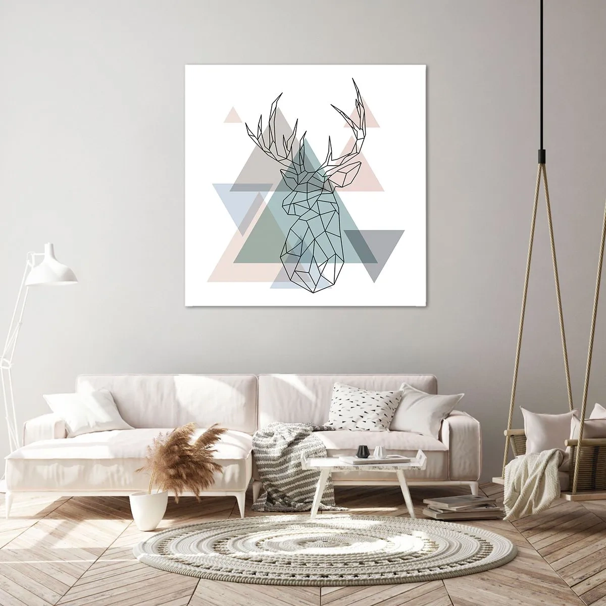 Cuadro sobre lienzo - Impresión de Imagen - En un bosque geométrico - 40x40 cm