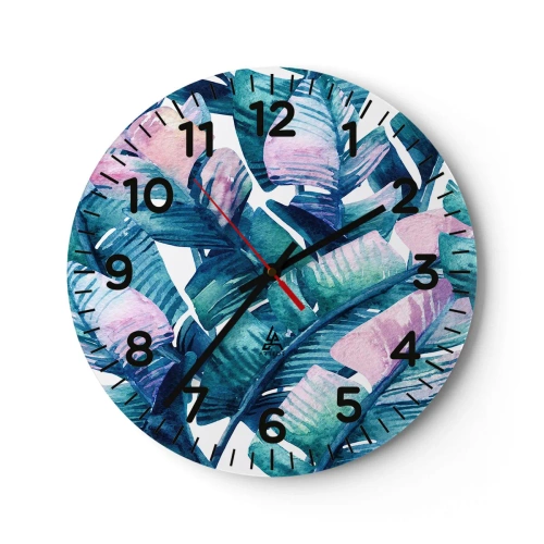 Reloj de pared - Reloj de vidrio - En una plantación de plátanos - 40x40 cm