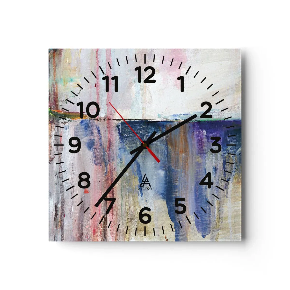 Reloj de pared - Reloj de vidrio - Impresiones y asociaciones de colores - 40x40 cm
