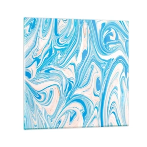 Cuadro sobre vidrio - Impresiones sobre Vidrio - Llanura de inundación turquesa - 30x30 cm