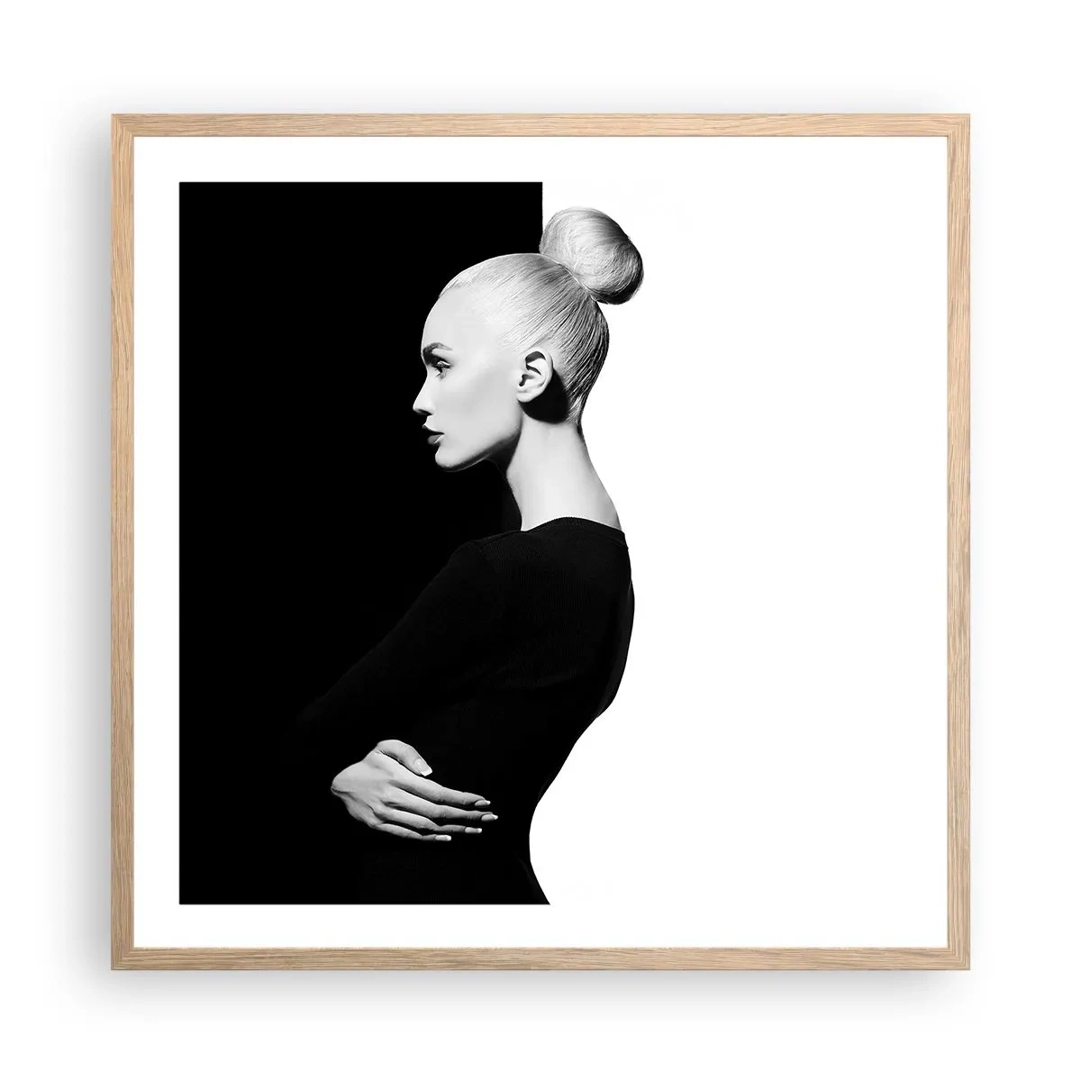 Póster en marco roble claro - Simplemente femenina - 60x60 cm