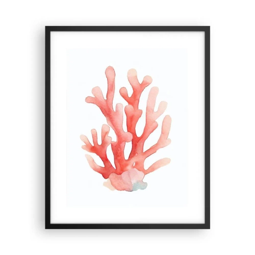 Póster en marco negro - La hermosura del color coral - 40x50 cm