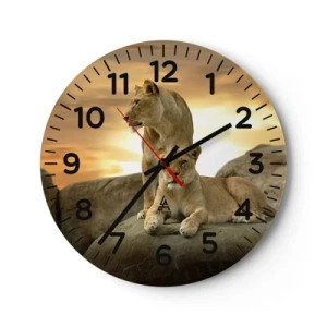 Reloj de pared - Reloj de vidrio - Majestuosidad real - 40x40 cm