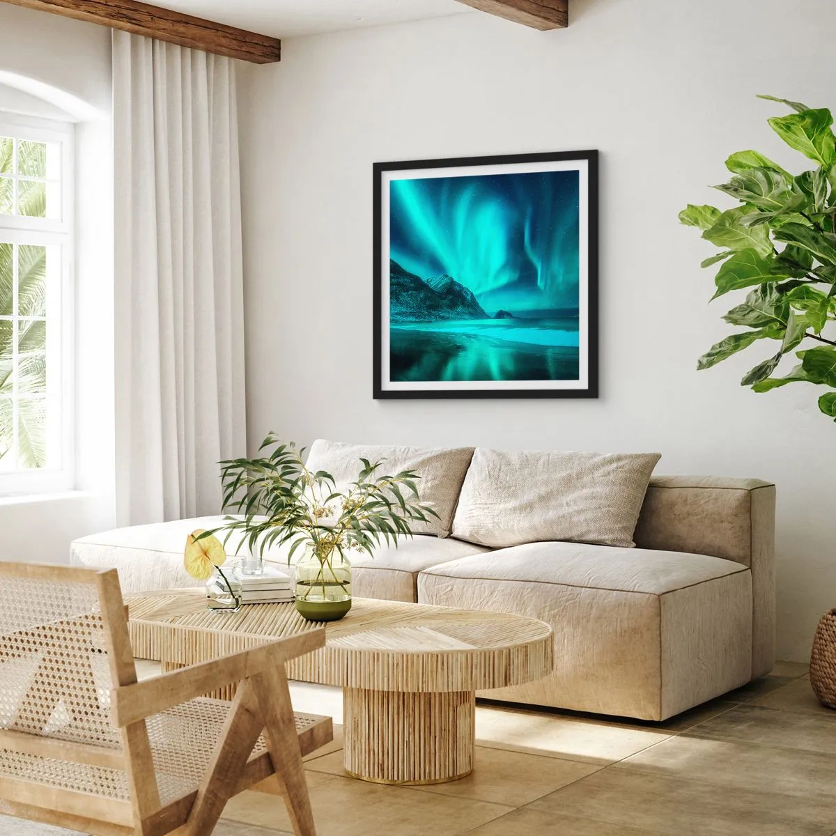 Póster en marco negro - Maravillas del norte - 50x50 cm