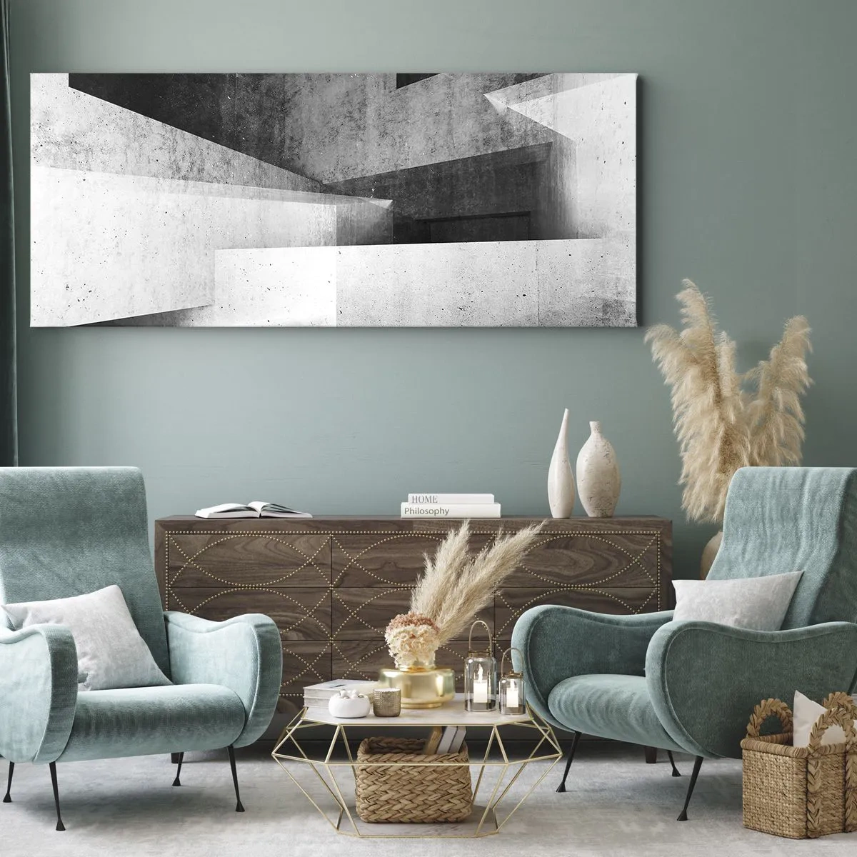 Cuadro sobre lienzo - Impresión de Imagen - La estructura del espacio - 100x40 cm