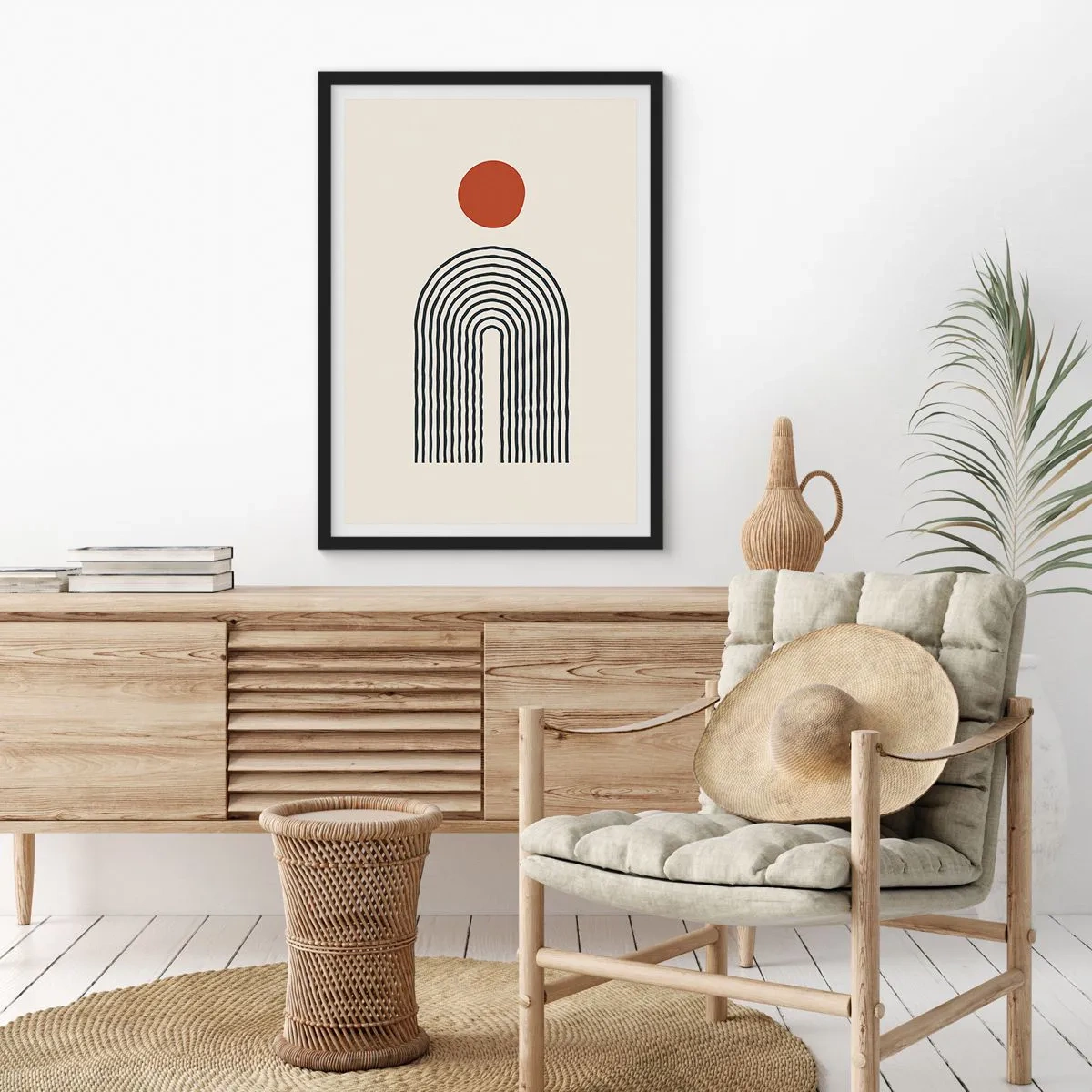 Póster en marco negro - Magnetismo de formas y colores - 70x100 cm