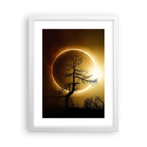 Póster en marco blanco - Eclipse total - 30x40 cm