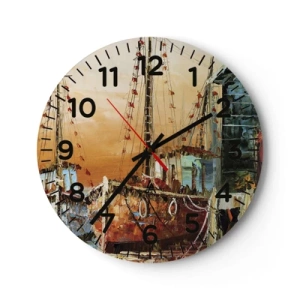 Reloj de pared - Reloj de vidrio - Regreso pacífico - 40x40 cm