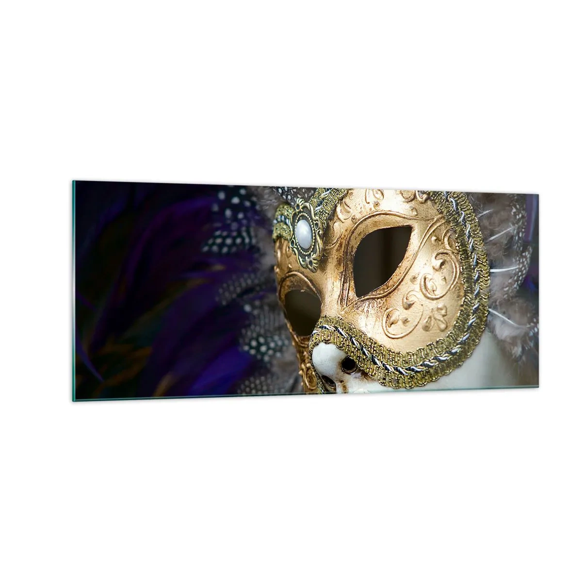 Cuadro sobre vidrio - Impresiones sobre Vidrio - Retrato veneciano en oro - 100x40 cm
