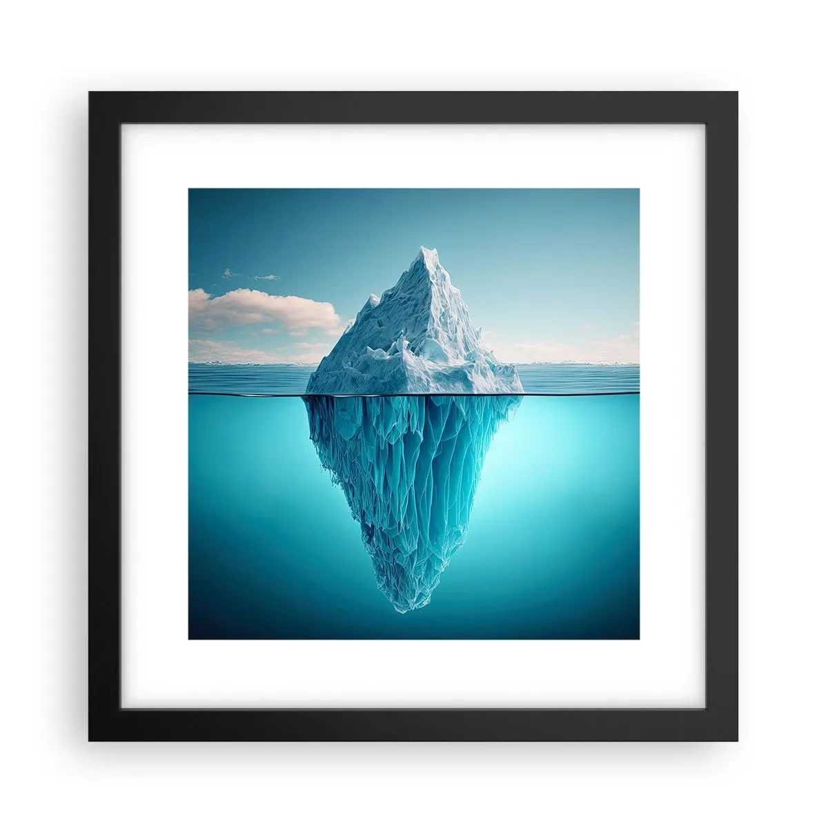 Póster en marco negro - El trono de hielo - 30x30 cm