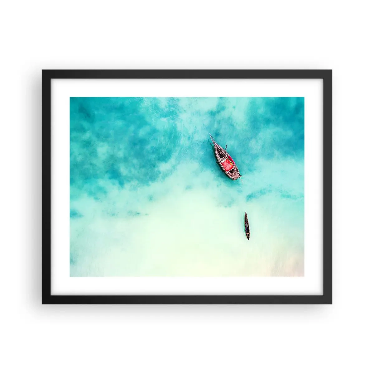 Póster en marco negro - Porque en las playas de Zanzíbar, cuando las aguas se desbordan... - 50x40 cm
