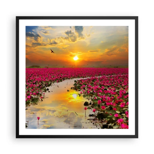Póster en marco negro - La vida secreta del lago - 60x60 cm
