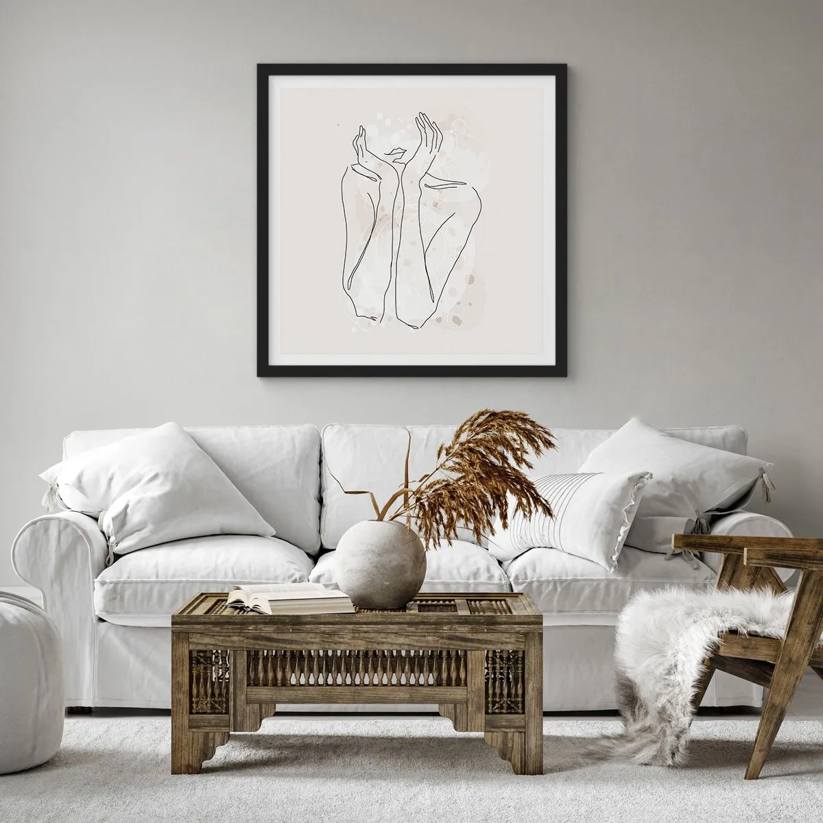 Póster en marco negro - Un momento de ensueño - 50x50 cm