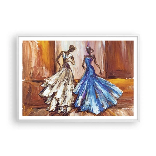 Póster en marco blanco - Un elegante dúo - 100x70 cm