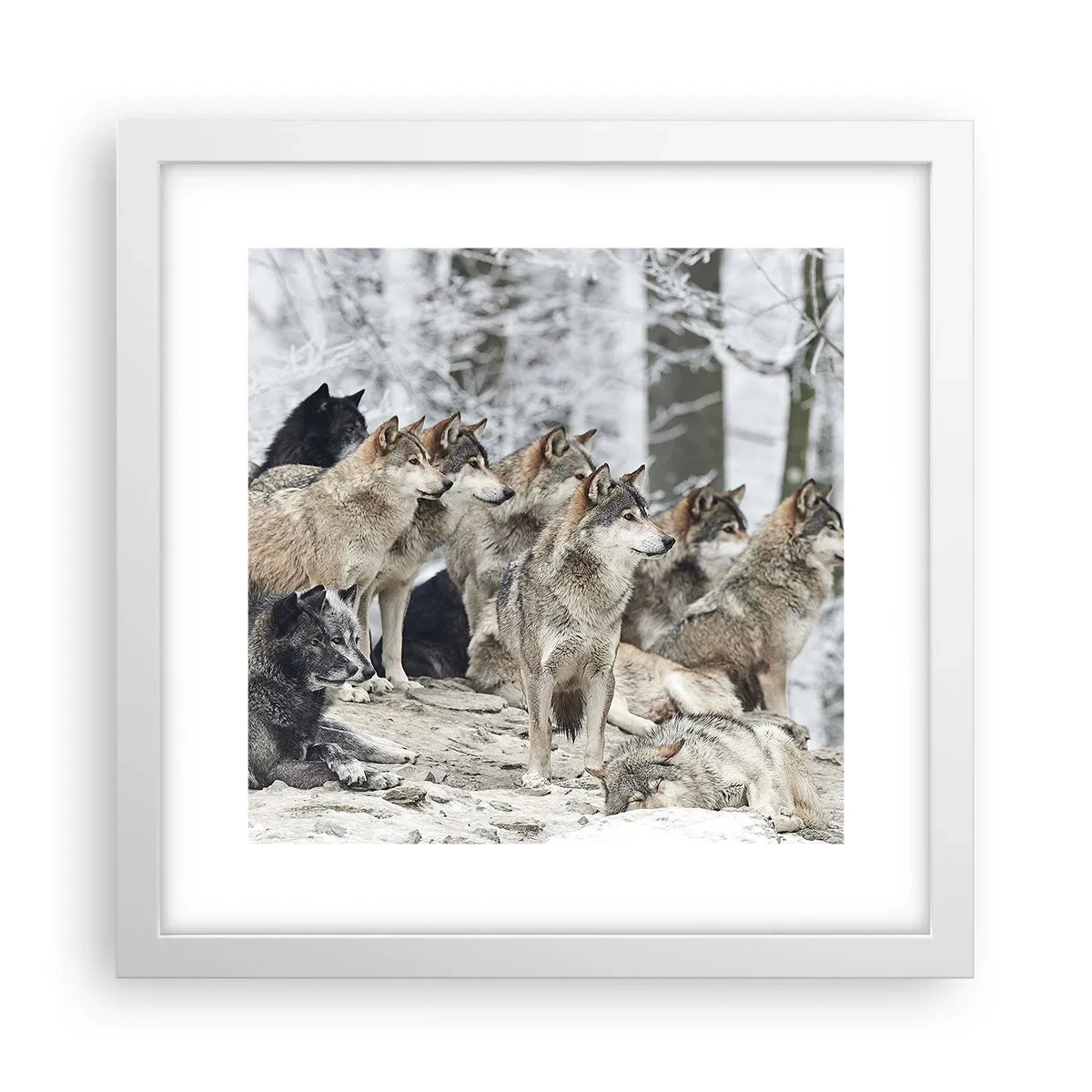 Póster en marco blanco - Familiares y amigos - 30x30 cm