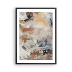Póster en marco negro - Una composición abstracta en colores cálidos y terrosos. - 50x70cm - Abstracción brumosa - Decoración de pared moderna para salón y dormitorio ARTTOR