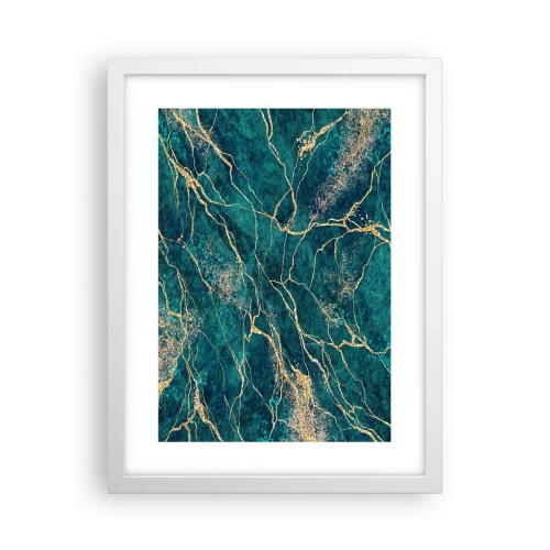 Póster en marco blanco - Riachuelos de oro - 30x40 cm