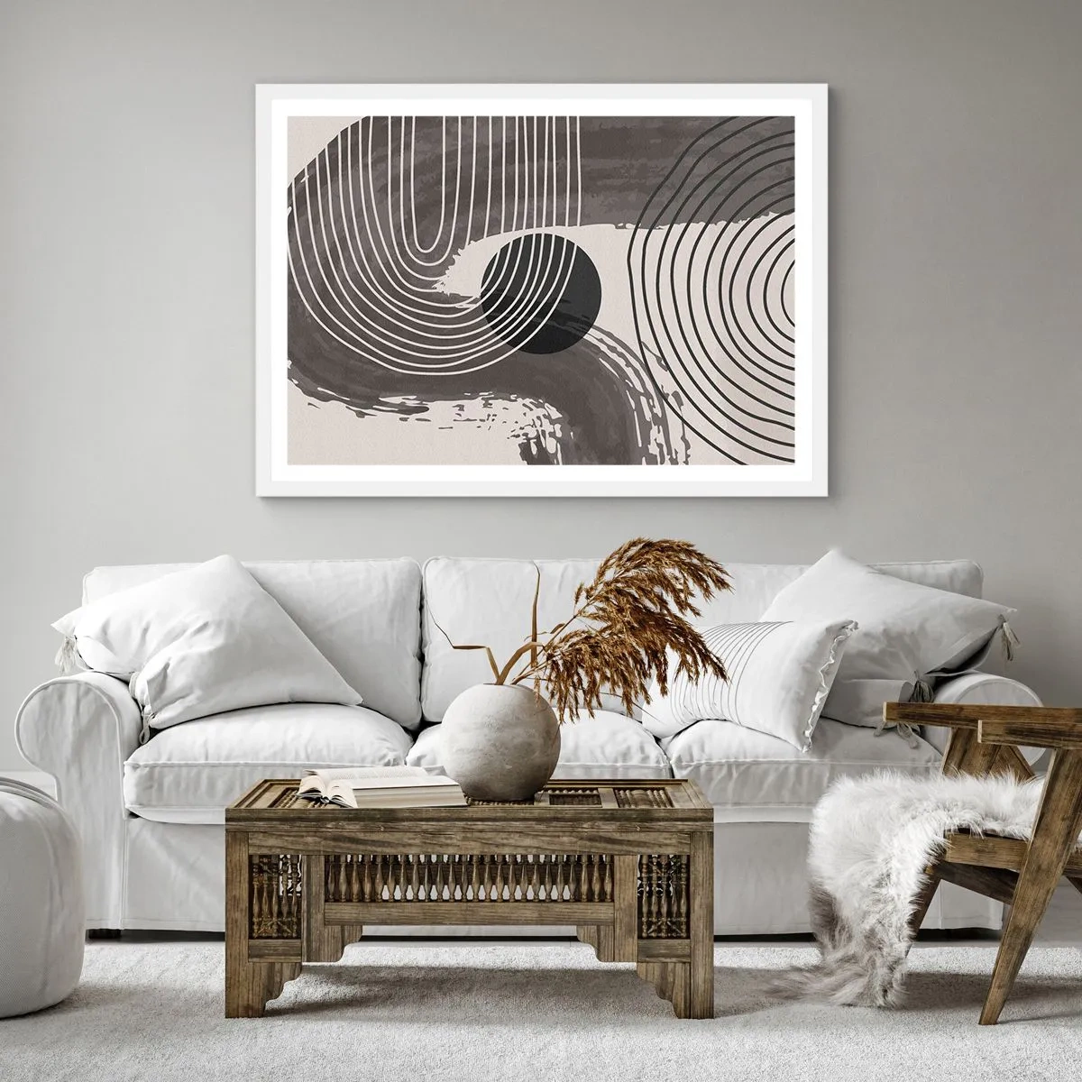 Póster en marco blanco - La victoria del óvalo - 50x50 cm