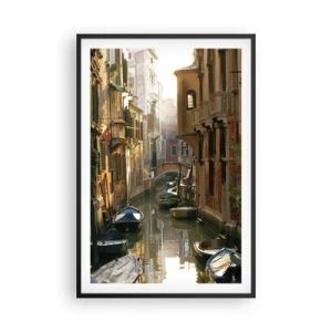 Póster en marco negro - En un callejón veneciano - 61x91 cm