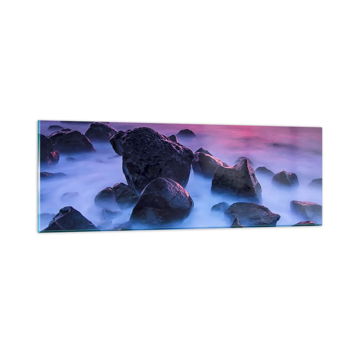 Cuadro sobre vidrio - Impresiones sobre Vidrio - Nacimiento en la luz y la niebla - 90x30 cm