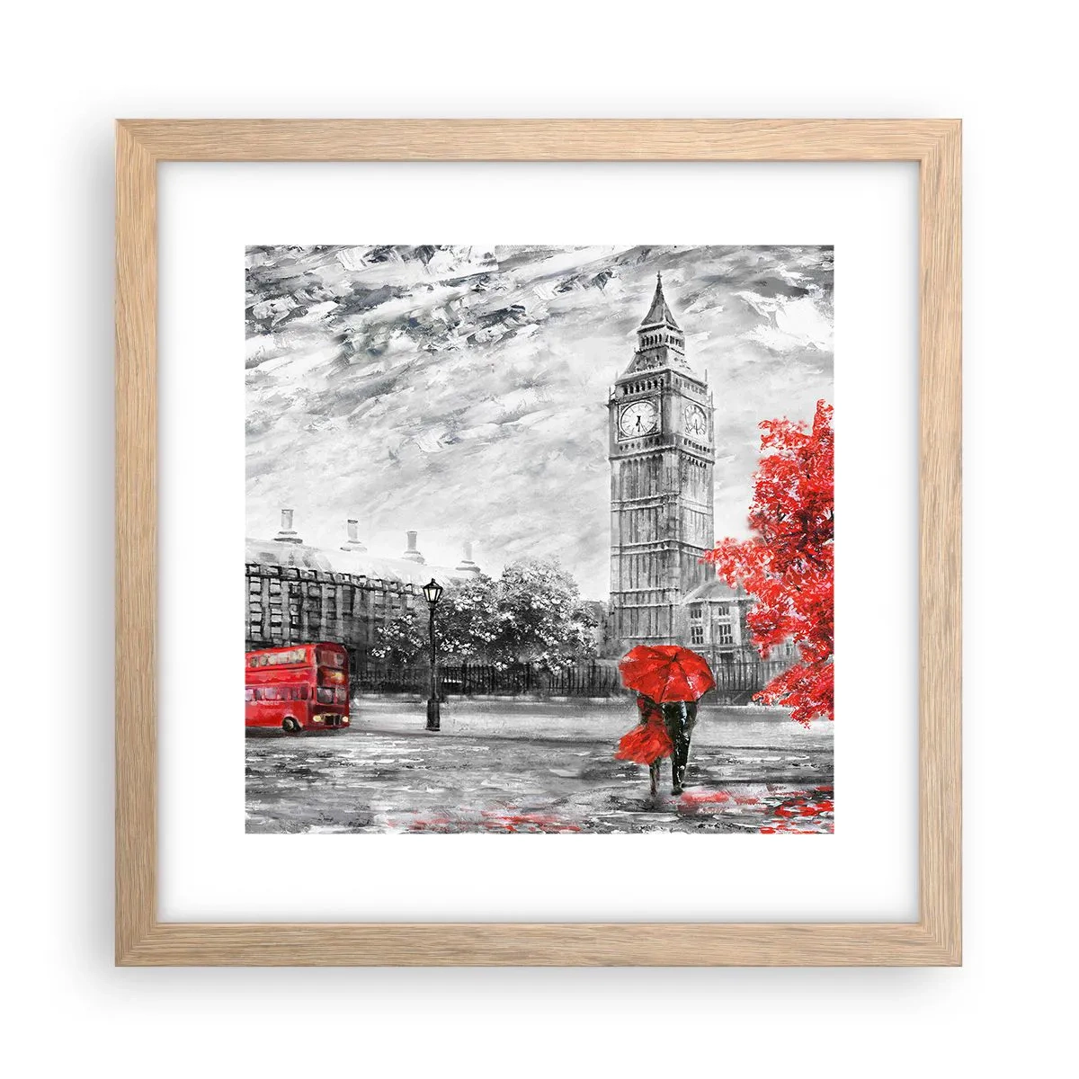 Póster en marco roble claro - Un día emocionante - 30x30 cm