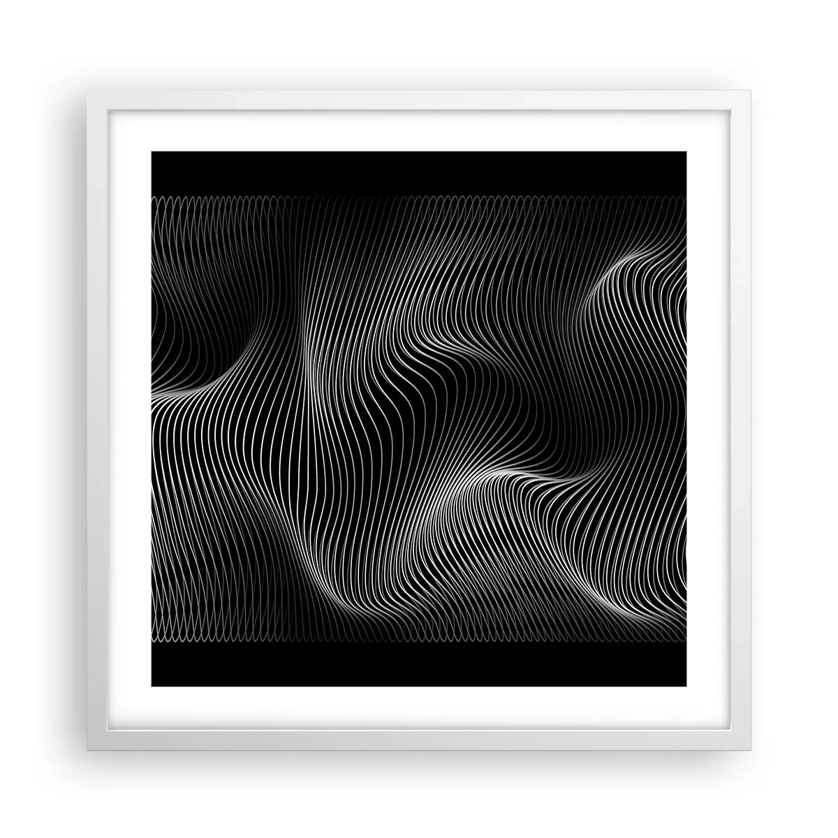 Póster en marco blanco - La danza de la luz en el espacio - 50x50 cm