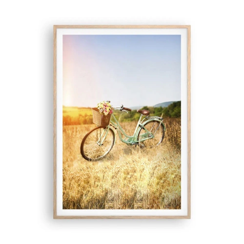 Póster en marco roble claro - Me quedaré aquí un tiempo - 70x100 cm