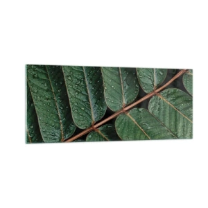 Cuadro sobre vidrio - Impresiones sobre Vidrio - En un ritmo verde - 100x40 cm