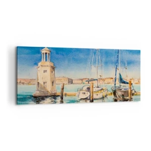 Cuadro sobre lienzo - Impresión de Imagen - Laguna soleada - 100x40 cm