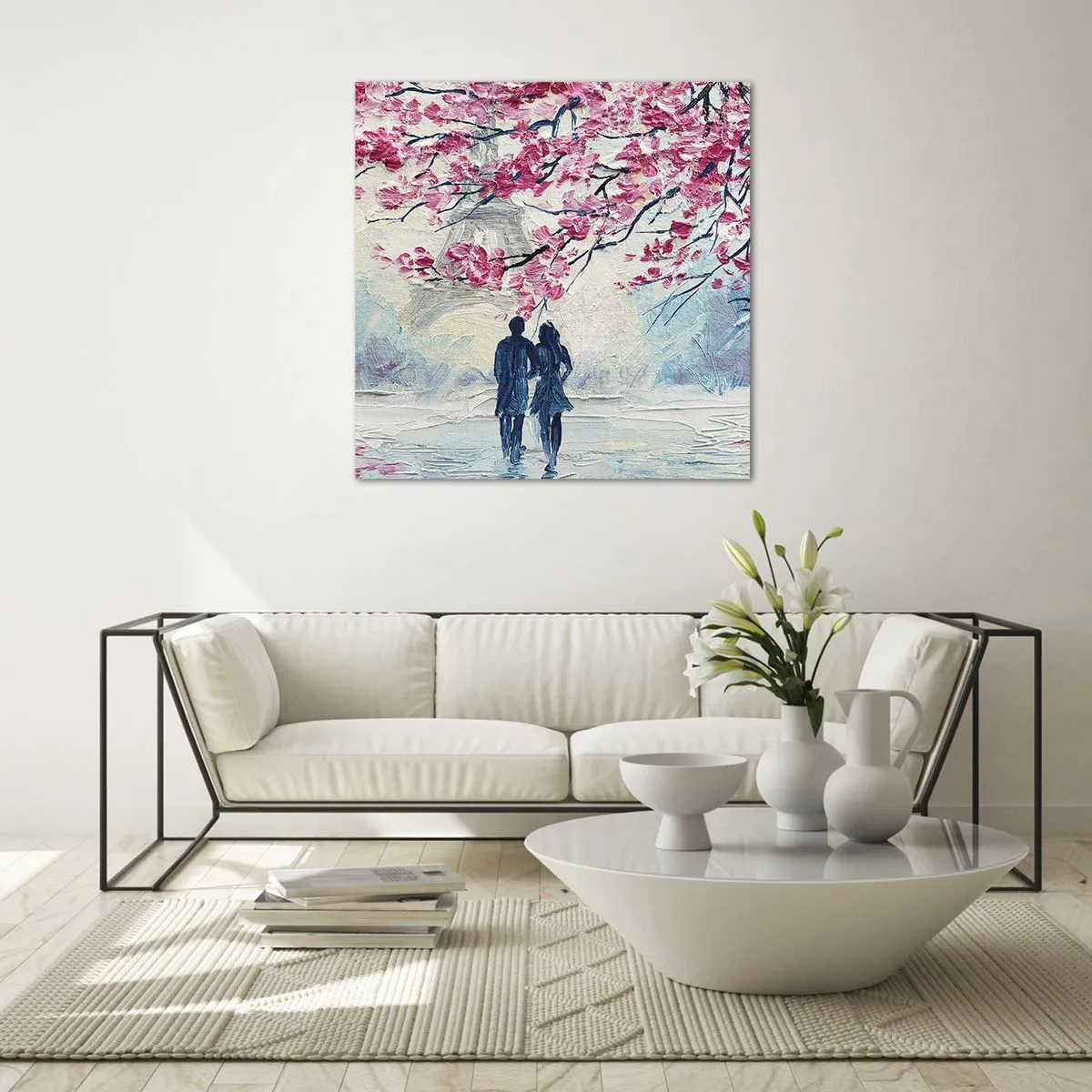 Cuadro sobre vidrio - Impresiones sobre Vidrio - Un paseo romántico - 30x30 cm