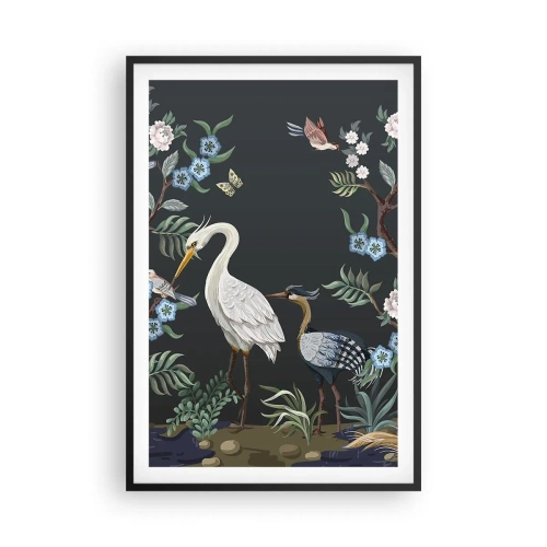 Póster en marco negro - Desfile de aves - 61x91 cm