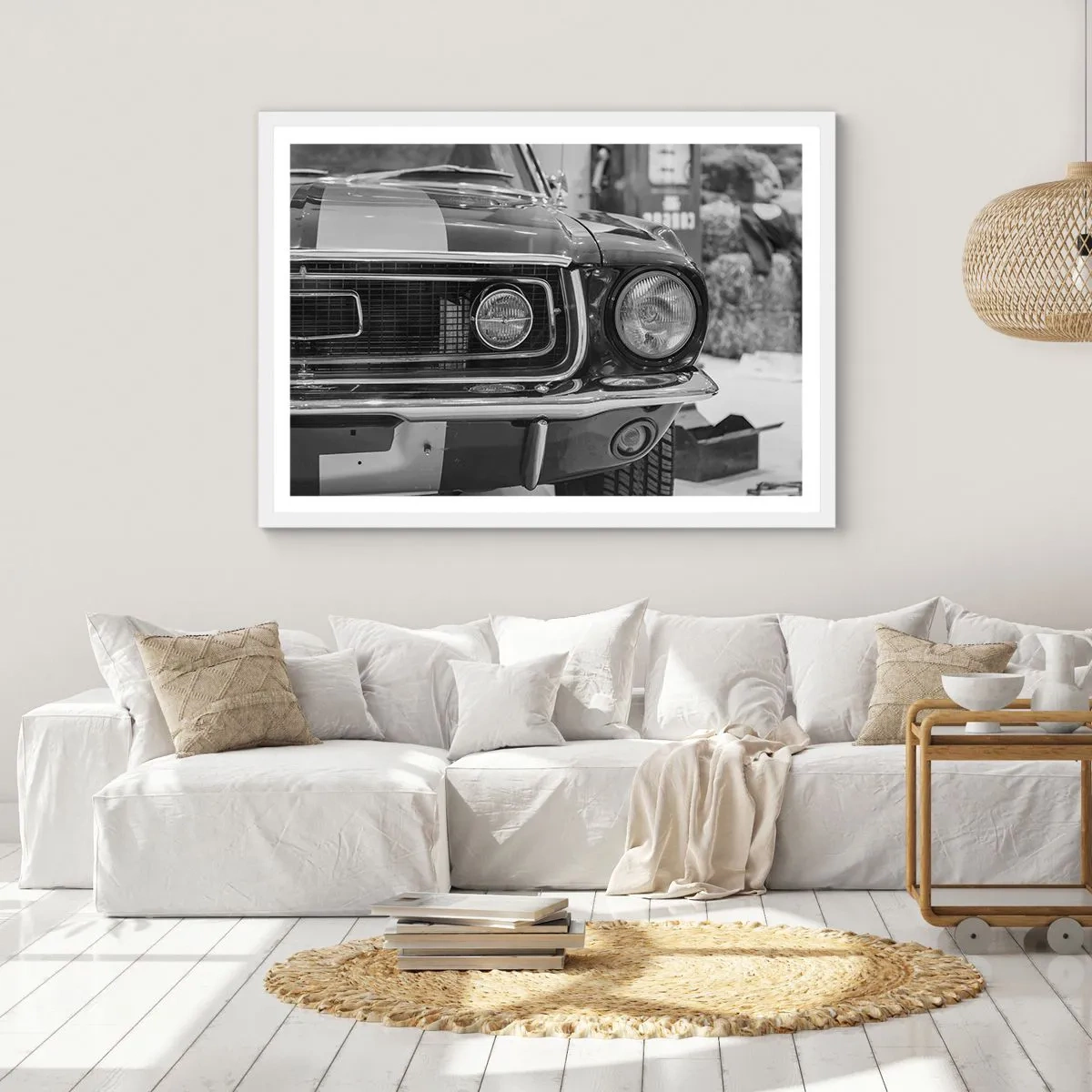 Póster en marco blanco - Paseo rudo - 91x61 cm