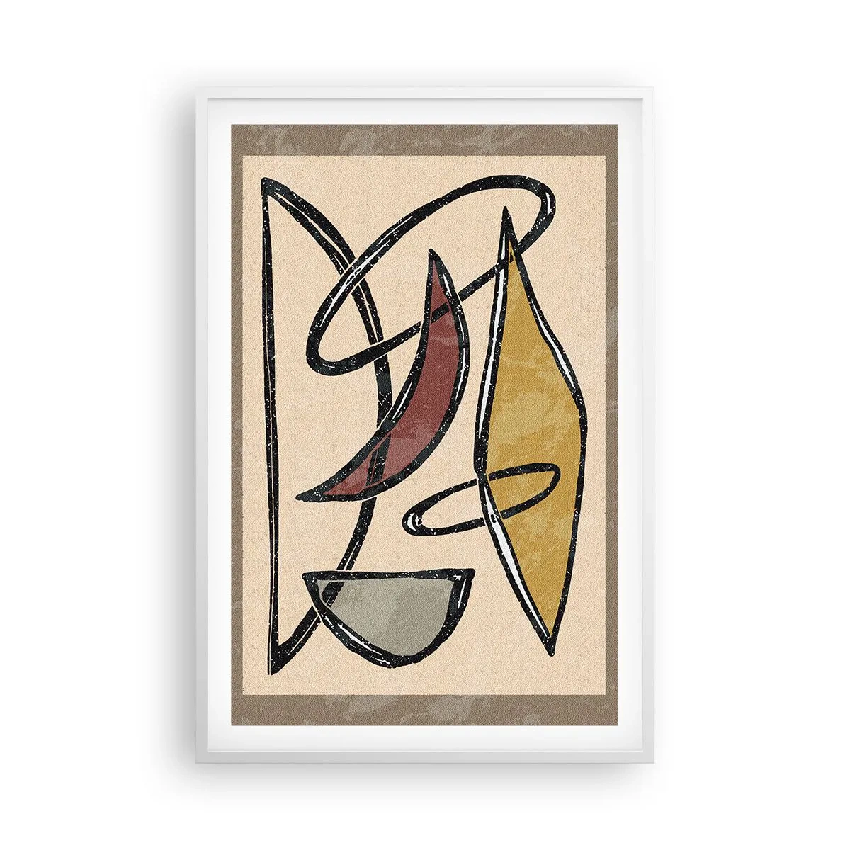 Póster en marco blanco - Composición: arcos y óvalos - 61x91 cm