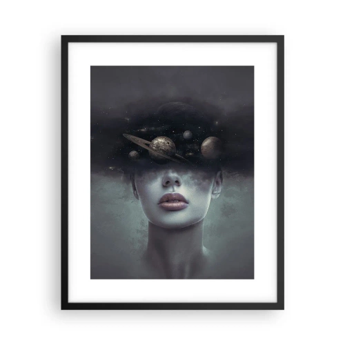Póster en marco negro - Y los planetas sienten... - 40x50 cm